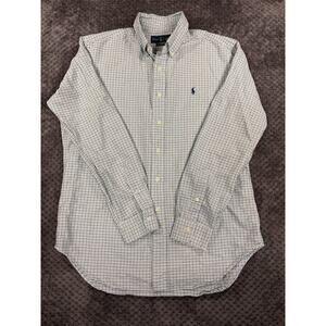 Polo Ralph Lauren Button Down Classic Fit 100% Cotton Men's Medium Blue Checker